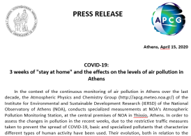 Our press release on air pollution levels in Athens during the COVID-19 pandemic